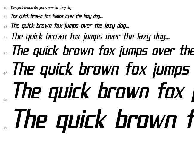 SF Theramin Gothic font waterfall